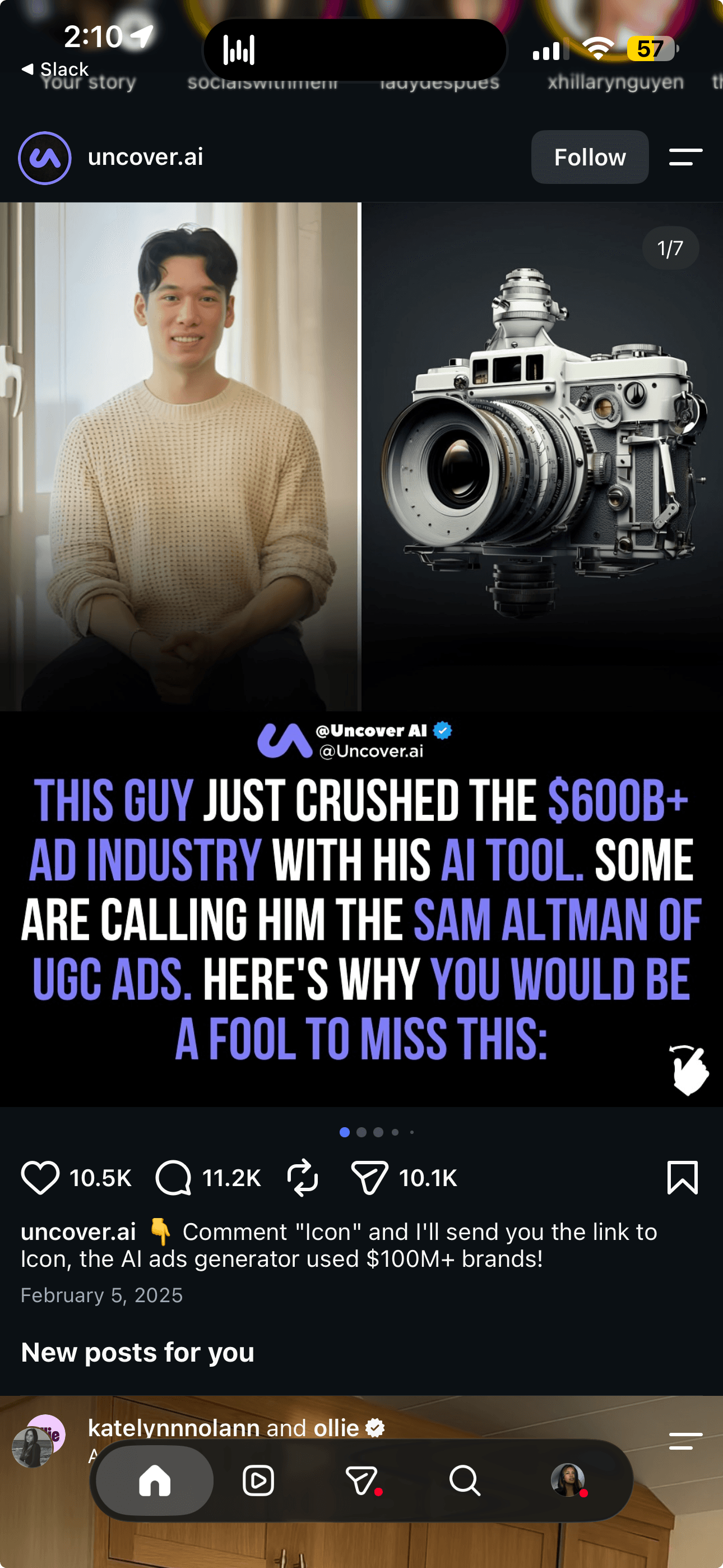 Industry takeover carousel example post