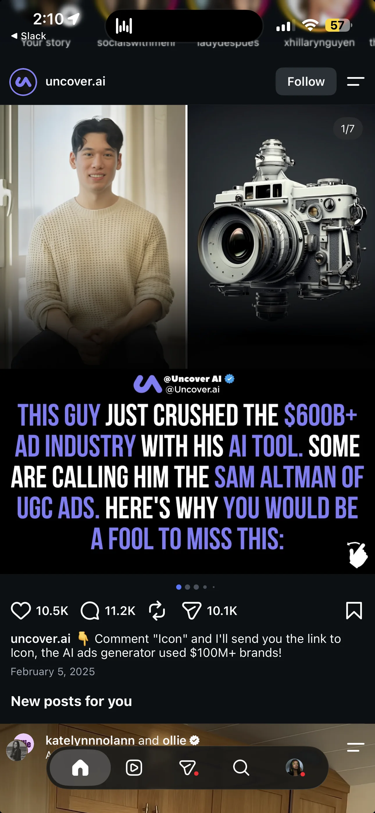 Industry takeover carousel example post